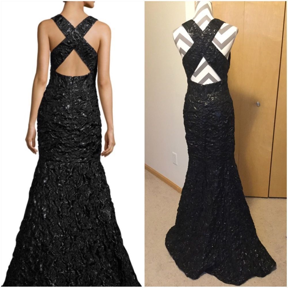 Milly Penelope Rosette Jacquard Mermaid Gown - Picture 2 of 8